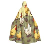 FHEDVBN A Brood of Chickens Hooded Cloak Cape Unisex Adult Knight Costume Medieval Robe Long Halloween Cosplay Outfit