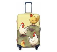 FHEDVBN A Brood of Chickens Luggage Cover Washable Stretch Suitcase Protector Anti-Scratch Travel Suitcase Cover Protector Elastic Baggage Cover Fits 18-32 Inch Luggage Sleeve, Black, L