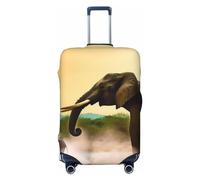 FHEDVBN Africa Elephant Luggage Cover Washable Stretch Suitcase Protector Anti-Scratch Luggage Sleeve Elastic Baggage Cover Fits 18-32 Inch, Black, S