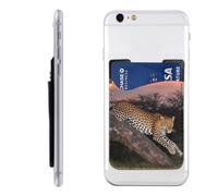 FHEDVBN African Leopard Phone Card Holder Leather Slim Phone Wallet | Stick On Credit Card Case For Back Of Phone Cases, Stronger Adhesive Phone Pocket For Women Men, Fit 7 Cards