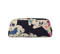 FHEDVBN Bat Print Makeup Bag Travel Toiletry Bag Big Pencil Bag for Women Men Leather Zipper Coin Pouch Purse, Gold, One size