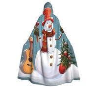 FHEDVBN Christmas Snowman Hooded Cloak Cape Unisex Adult Knight Costume Medieval Robe Long Halloween Cosplay Outfit