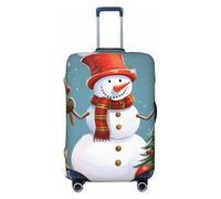 FHEDVBN Christmas Snowman Luggage Cover Washable Stretch Suitcase Protector Anti-Scratch Travel Suitcase Cover Protector Elastic Baggage Cover Fits 18-32 Inch Luggage Sleeve, Black, M