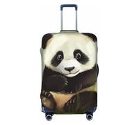 FHEDVBN Cute Little Panda Luggage Cover Washable Stretch Suitcase Protector Anti-Scratch Luggage Sleeve Elastic Baggage Cover Fits 18-32 Inch, Black, XL