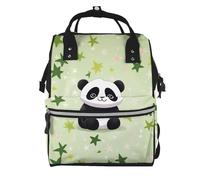 FHEDVBN cute panda star Diaper Bag Backpack for Women Multifunction Waterproof Mummy Backpacks for Mom Dad, Large Capacity Nappy Bag with Changing Pad Casual Daypack Travel Bags