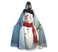 FHEDVBN Cute snowman Hooded Cloak Cape Unisex Adult Knight Costume Medieval Robe Long Halloween Cosplay Outfit