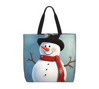 FHEDVBN Cute snowman Tote Bags for Women Canvas Tote Purse Large Shoulder Bag Aesthetic Shopping Bags Reusable Grocery Bag Hobo Bags Casual Handbags, Top Zipper Closure