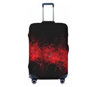 FHEDVBN Explosion Burst Red Black Luggage Cover Washable Stretch Suitcase Protector Anti-Scratch Travel Luggage Sleeve Elastic Baggage Cover Fits 18-32 Inch, Black, L