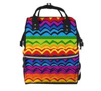 FHEDVBN Gay Pride Rainbow Pattern Diaper Bag Backpack for Women Multifunction Waterproof Mummy Backpacks for Mom Dad, Large Capacity Nappy Bag with Changing Pad Casual Daypack Travel Bags