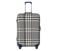 FHEDVBN Gray plaid lines Luggage Cover Washable Stretch Suitcase Protector Anti-Scratch Luggage Sleeve Elastic Baggage Cover Fits 18-32 Inch, Black, XL