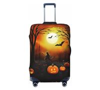 FHEDVBN halloween Party Luggage Cover Washable Stretch Suitcase Protector Anti-Scratch Luggage Sleeve Elastic Baggage Cover Fits 18-32 Inch, Black, L