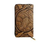 FHEDVBN Hawaiian Tapa Honu Turtle Wallet for Men Women Long Purse Leather Clutch Large Business Handbag Travel Phone Holder Credit Card Holder Money Case with Zipper Leather Wallets Gift
