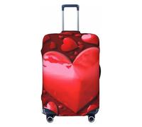 FHEDVBN Hearts Love Luggage Cover Washable Stretch Suitcase Protector Anti-Scratch Travel Luggage Sleeve Elastic Baggage Cover Fits 18-32 Inch, Black, M