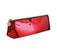 FHEDVBN Hearts Love Makeup Bag Leather Pencil Case for Work Office Zippered Pen Pouch Aesthetic Pencil Storage Bag Portable Coin Pouch Purse for Travel
