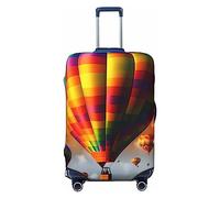 FHEDVBN Hot Air Balloons Luggage Cover Washable Stretch Suitcase Protector Anti-Scratch Travel Suitcase Cover Protector Elastic Baggage Cover Fits 18-32 Inch Luggage Sleeve, Black, S