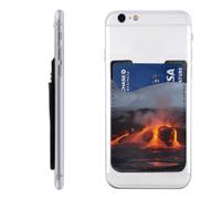 FHEDVBN Kilauea Volcano Phone Card Holder Leather Slim Phone Wallet | Stick On Credit Card Case For Back Of Phone Cases, Stronger Adhesive Phone Pocket For Women Men, Fit 7 Cards