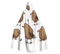 FHEDVBN Kiwi Birds Cute Hooded Cloak Cape Unisex Adult Knight Costume Medieval Robe Long Halloween Cosplay Outfit