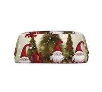 FHEDVBN Merry christmas Makeup Bag Travel Toiletry Bag Big Pencil Bag for Women Men Leather Zipper Coin Pouch Purse, Silver, One Size