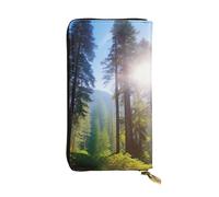 FHEDVBN National Parks Sunshine Trees Wallet for Men Women Long Purse Leather Clutch Large Business Handbag Travel Phone Holder Credit Card Holder Money Case with Zipper Leather Wallets Gift