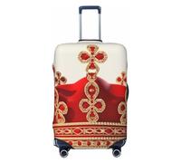 FHEDVBN red crown Luggage Cover Washable Stretch Suitcase Protector Anti-Scratch Travel Luggage Sleeve Elastic Baggage Cover Fits 18-32 Inch, Black, XL