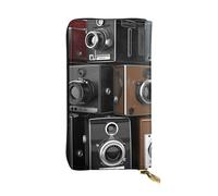 FHEDVBN Retro Cool Camera Collection Wallet for Men Women Long Purse Leather Clutch Large Business Handbag Travel Phone Holder Credit Card Holder Money Case with Zipper Leather Wallets Gift
