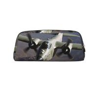 FHEDVBN US Army Plane Makeup Bag Travel Toiletry Bag Big Pencil Bag for Women Men Leather Zipper Coin Pouch Purse, Gold, One size