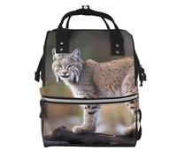 FHEDVBN Wild bobcat Diaper Bag Backpack for Women Multifunction Waterproof Mummy Backpacks for Mom Dad, Large Capacity Nappy Bag with Changing Pad Casual Daypack Travel Bags