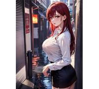 Fheeao 5D AI Diamond Painting Sexy Girl Diamond Art Kits Adults/Kids Square Full Drill Diamond Painting Kit DIY Dimond Picture Art for Beginner Home Wall Decor Birthday Gift 15x30cm/6x12 inch