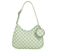 FHELAD Checkered Shoulder Bag for Women, Small Hobo Bag with Adjustable Strap, Purses for Shopping, Dates, Travel, Setaria Green, S
