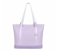 FHELAD Laptop Tote Bag for Women With Tracker Slot, Vegan Leather Work Bag with 15.6-in Laptop Compartment for Office, Travel, Purple, M