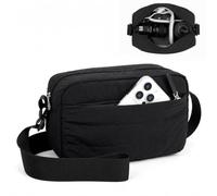 FHELAD Small Crossbody Bag for Women, Compact Puffer Camera Bag With Padded and Theft Zipper for Photographer, Travel (Black)