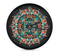 FHESDCW 10 Inch Silent Wall Clock Round Modern Decorative Clocks - Battery Operated, Circular and Eastern Patterns Wall Clock for Office, Bedroom, Living Room, White-Style