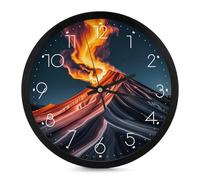 FHESDCW 10 Inch Silent Wall Clock Round Modern Decorative Clocks - Battery Operated, Marble Patterns Resembling Mountain Peaks Wall Clock for Office, Bedroom, Living Room, White-Style