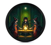 FHESDCW 10 Inch Silent Wall Clock Round Modern Decorative Clocks - Battery Operated, Voodoo Prayers Wall Clock for Office, Bedroom, Living Room, Black-Style