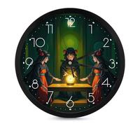 FHESDCW 10 Inch Silent Wall Clock Round Modern Decorative Clocks - Battery Operated, Voodoo Prayers Wall Clock for Office, Bedroom, Living Room, White-Style