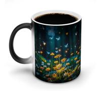 FHESDCW 11 Oz Fireflies And Enchanting Forests Mug Magic Color Changing Ceramic Mug Heat Sensitive Coffee Cup with Print Design Perfect for Hot Cold Drinks Fun Gift for Wedding Birthday Mothers Day