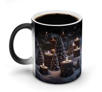 FHESDCW 11 Oz There Is Snow on The Candle Mug Magic Color Changing Ceramic Mug Heat Sensitive Coffee Cup with Print Design Perfect for Hot Cold Drinks Fun Gift for Wedding Birthday Mothers Day
