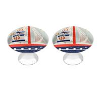 FHESDCW 2 Pack Stainless Steel Cabinet Knobs with Screws, Cartoon Sailing Boat Drawer Pulls Easy Installation, Modern Cabinet Pulls for Kitchen, Bathroom, Dresser