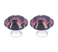 FHESDCW 2 Pack Stainless Steel Cabinet Knobs with Screws, Cat and Magic Castle Gate Drawer Pulls Easy Installation, Modern Cabinet Pulls for Kitchen, Bathroom, Dresser
