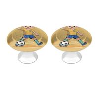 FHESDCW 2 Pack Stainless Steel Cabinet Knobs with Screws, Football Drawer Pulls Easy Installation, Modern Cabinet Pulls for Kitchen, Bathroom, Dresser