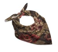 FHESDCW 25 Inches Burgundy And Brown Kerchief Soft Handkerchiefs Large Square Hair Scarf for Women Silk Like Hair Scarves Silk Hair Wrap for Gift, Style, 25"x25"