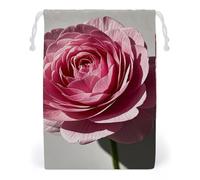 FHESDCW A Beautiful Flower Drawstring Bag Canvas, Reusable Travel Jewelry Pouches, Washable Storage Bags for Gift, Candy, Cosmetics 12 * 18cm