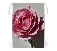 FHESDCW A Beautiful Flower Drawstring Bag Canvas, Reusable Travel Jewelry Pouches, Washable Storage Bags for Gift, Candy, Cosmetics 20 * 25cm