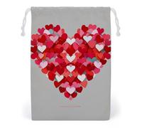 FHESDCW A Big Heart Small Hearts Drawstring Bag Canvas, Reusable Travel Jewelry Pouches, Washable Storage Bags for Gift, Candy, Cosmetics 20 * 25cm