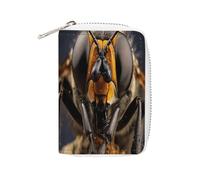FHESDCW A Black Fly Leather Card Bag Credit Card Holder Zipper Wallet With 20 Card Slots Slim Wallet Debit Card Protector Organizer Case, style, 16x11.5cm