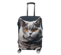 FHESDCW A Gray Cat Is Lying Luggage Covers for Suitcases, Washable Travel Accessories, Anti-Scratch & Dust Protection Suitcase Cover Protector Fits 19-32 Inch Luggage, style, XL, Classic