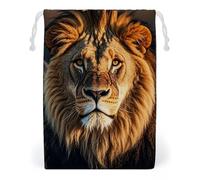 FHESDCW A Lion Drawstring Bag Canvas, Reusable Travel Jewelry Pouches, Washable Storage Bags for Gift, Candy, Cosmetics 20 * 25cm