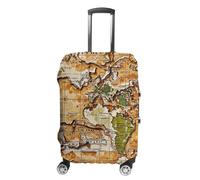 FHESDCW A Worn-out World Map Luggage Covers for Suitcases, Washable Travel Accessories, Anti-Scratch & Dust Protection Suitcase Cover Protector Fits 19-32 Inch Luggage, style, Small, Classic