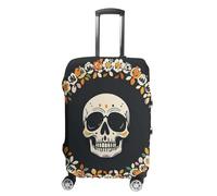 FHESDCW A Wreath Skeleton Luggage Covers for Suitcases, Washable Travel Accessories, Anti-Scratch & Dust Protection Suitcase Cover Protector Fits 19-32 Inch Luggage, style, XL, Classic
