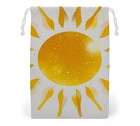FHESDCW Abstract Art Golden Sunlight Drawstring Bag Canvas, Reusable Travel Jewelry Pouches, Washable Storage Bags for Gift, Candy, Cosmetics 12 * 18cm